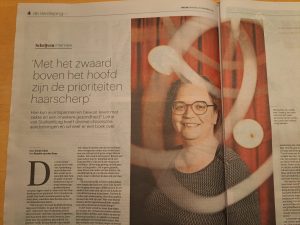 Interview in Trouw met Lottie van Starkenburg nav verschijnen 'Mijn vriend Damocles'